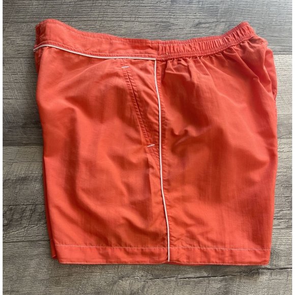 Catalina Shorts Womens Large Orange Nylon Swim Trunks Elastic Pockets Piping VTG - Picture 10 of 14